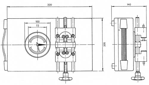 Schematische schets van de afsluitbare draaimoment tester MVD series