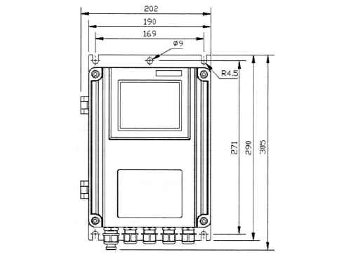 Afmetingen van het display van de Container weegschaal PCE-LWS Serie