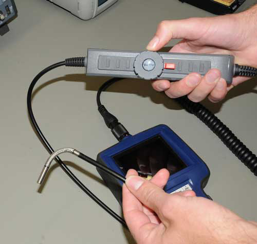 Endoscoop met richtbare kop PCE-VE 350N toepassing