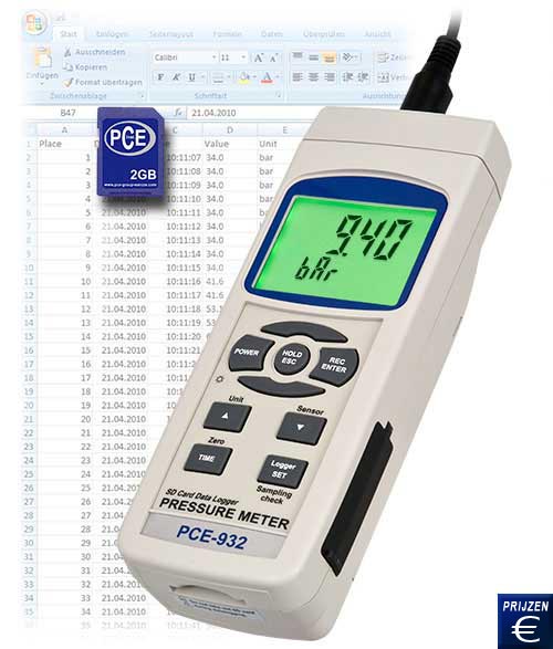 Hoge druk manometer PCE-932 