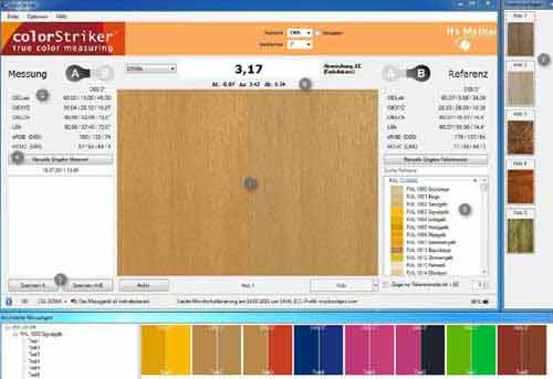 kleurmeetinstrument "colorStriker": Software
