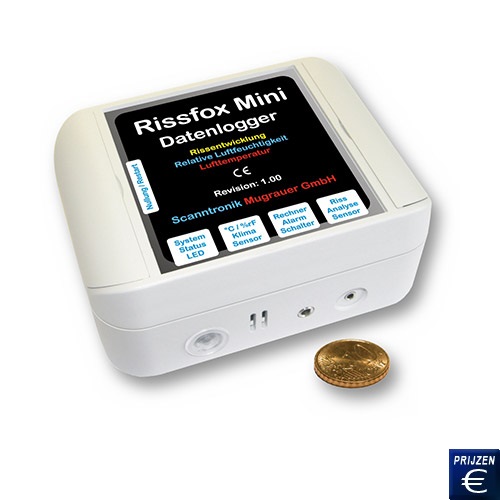 Muur scheurmeter Datalogger Rissfox Mini -RS en -Klima