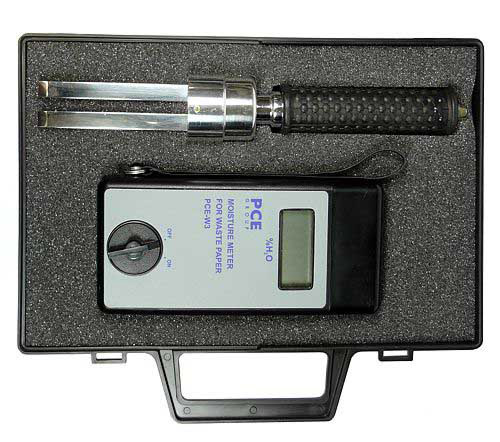 Oud papier vochtigheidsmeter PCE-W3 in koffer