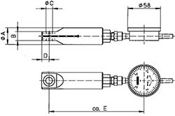 Puntkrachtmeter serie 835 afmetingen