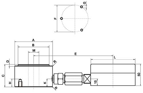 Radiaalkrachtmeter serie 844 schets