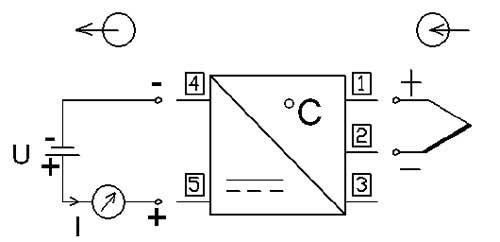 Aansluitschema van de Signaal omvormer voor thermokoppels PCE-P17TC