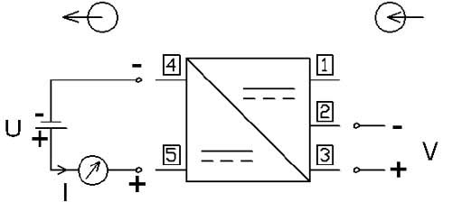 Aansluitschema van de signaalomvormer voor 0 - 10 V signaal PCE-P17U