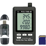 De Thermo-hygro-luchtdrukmeter PCE-THB 40 met bijbehorende accessoires