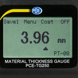 Ultrasoon diktemeter PCE-TG 250  beeldscherm