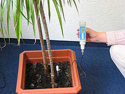 De Waterbestendige grond pH-meter PCE-PH20S in gebruik